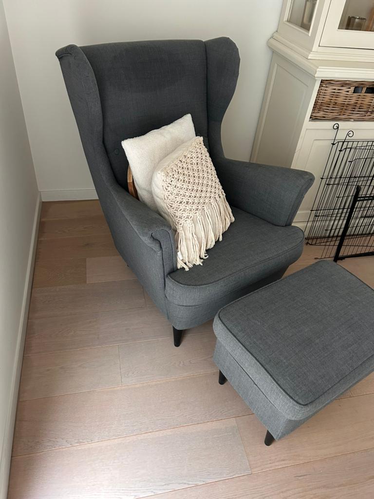 Ikea Strandmon oorfauteuil grijs, Maison & Meubles, Enlèvement, Utilisé, Tissus
