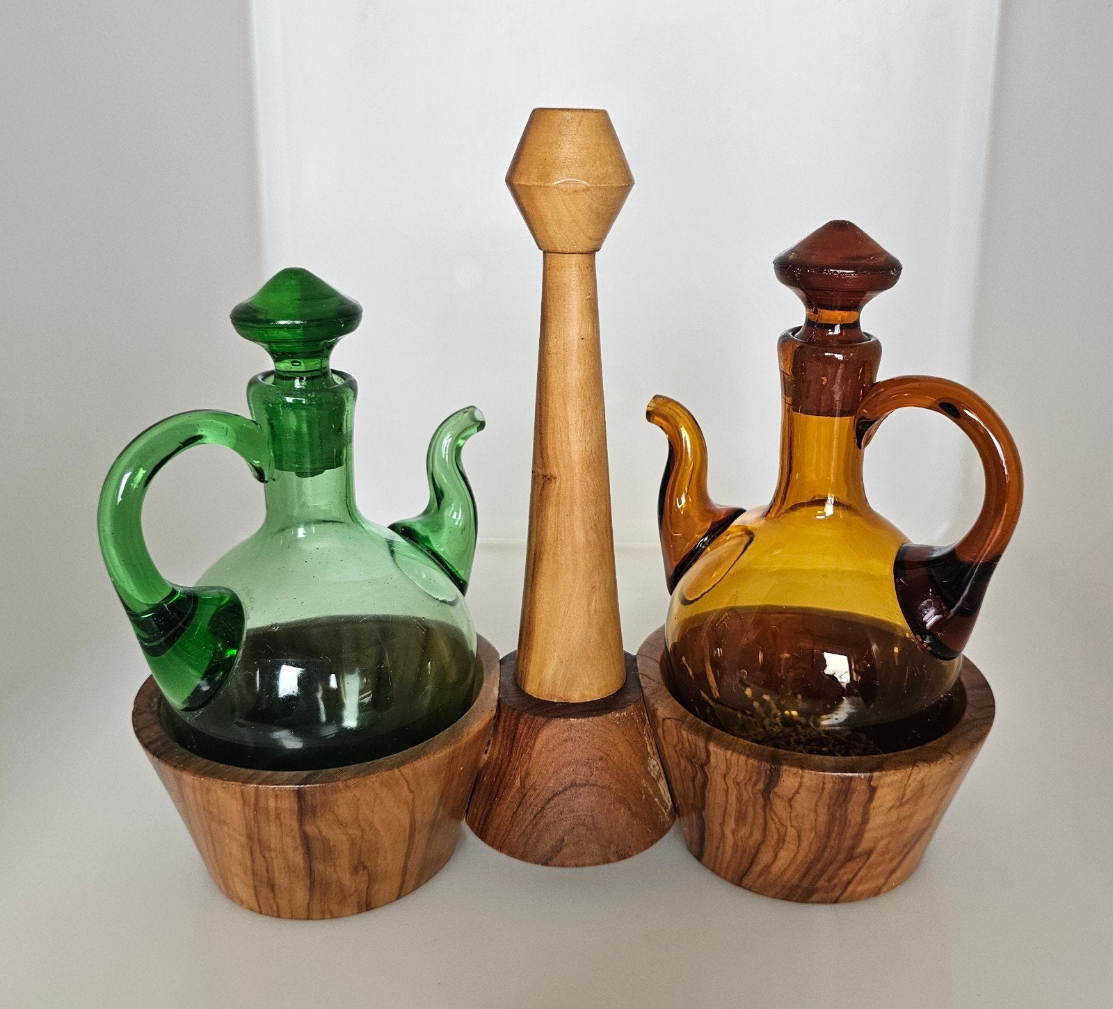 Retro vintage olie en azijn stel set, Ophalen of Verzenden