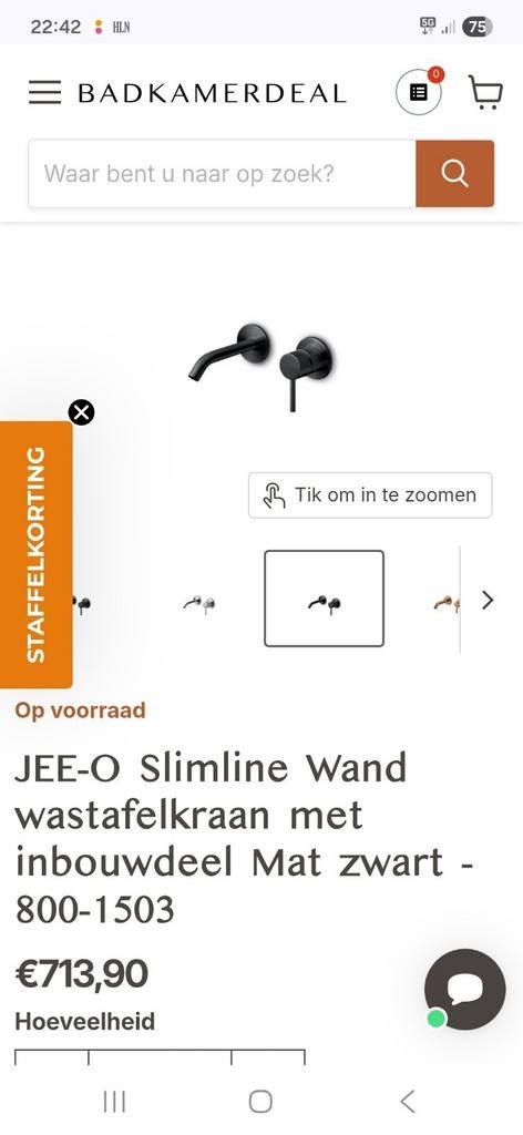 Inbouw kraanvoor lavabo nieuw JEE-O, Ophalen of Verzenden