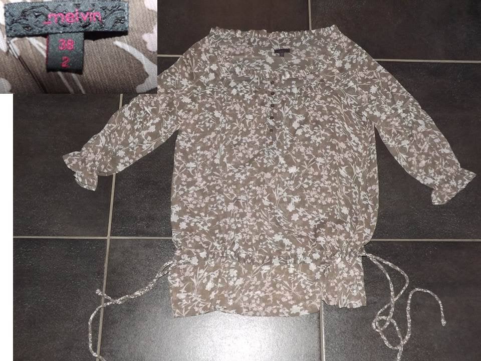 Blouse de marque MELVIN taille 38, Kleding | Dames, Blouses en Tunieken, Maat 38/40 (M), Bruin, Melvin, Ophalen of Verzenden