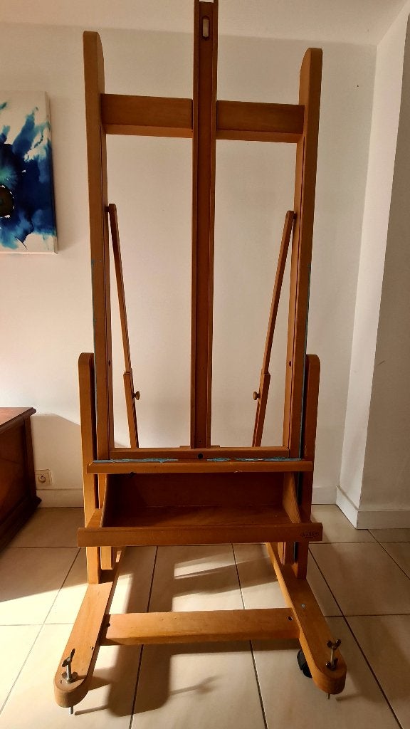 Chevalet d'atelier peintre-hêtre-inclinable-hauteur réglable, Hobby & Loisirs créatifs, Peinture, Utilisé, Chevalet, Enlèvement