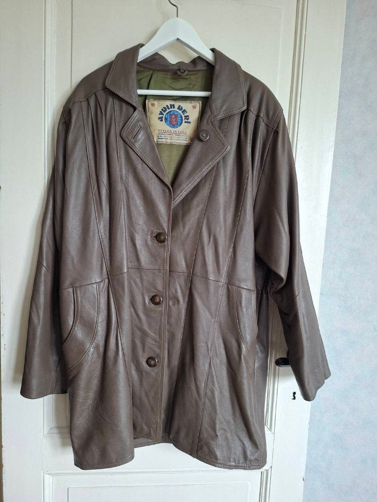 Veste en cuir - Taille L, Enlèvement, Porté, Taille 52/54 (L), Brun