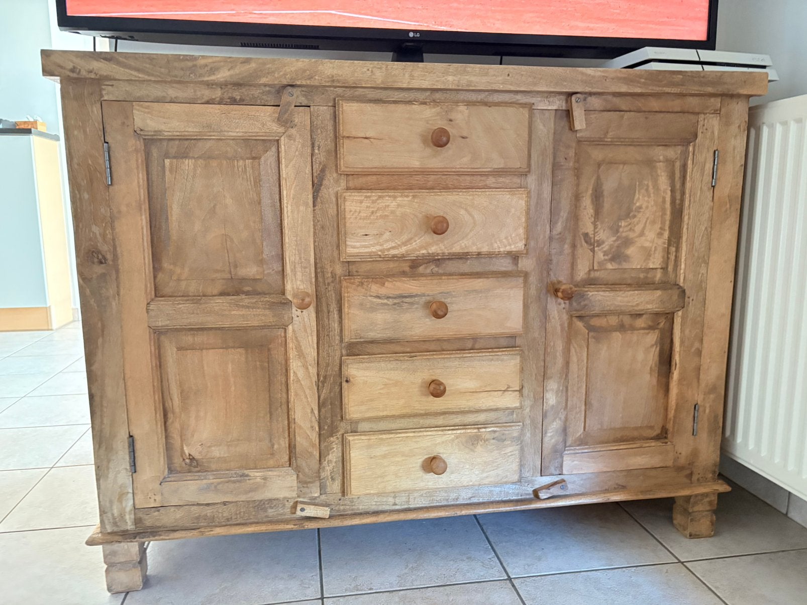 houten dressoir / opbergkast met lades en kastdeuren, Ophalen, Zo goed als nieuw, Met lade(s)