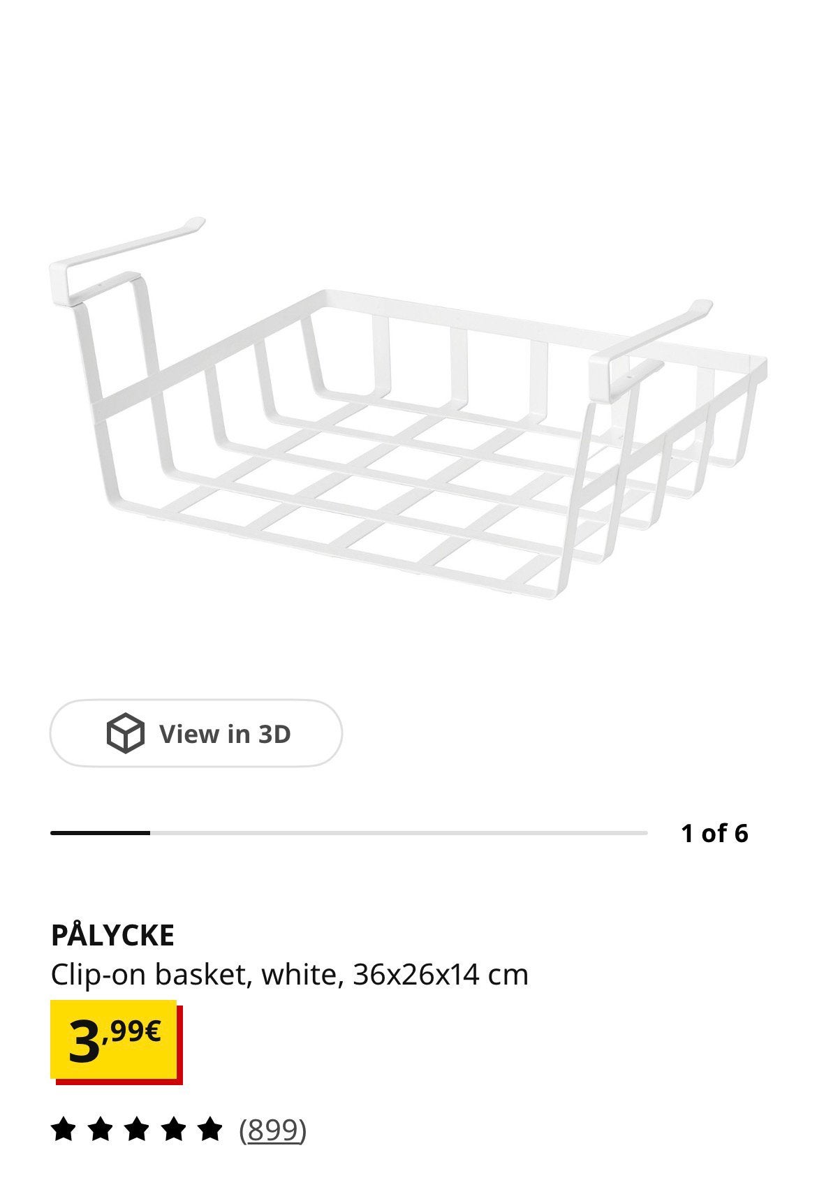IKEA clip-on Basket, Ophalen, Zo goed als nieuw, IKEA