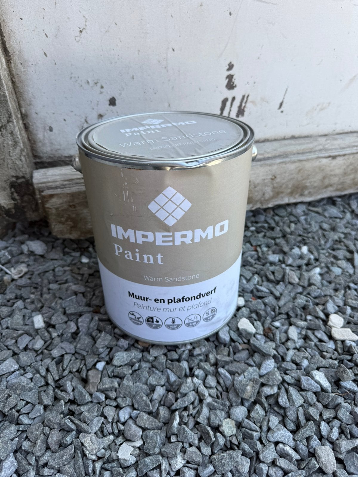 Nieuwe verfpot impermo warm sandstone, Enlèvement, Comme neuf