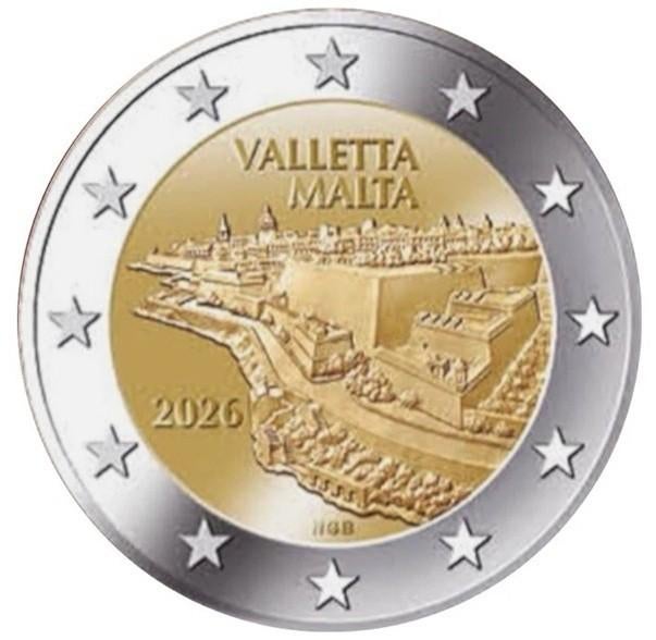 Malta 2026 - Valleta - 2 euro UNC, Ophalen of Verzenden, Malta, 2 euro, Losse munt