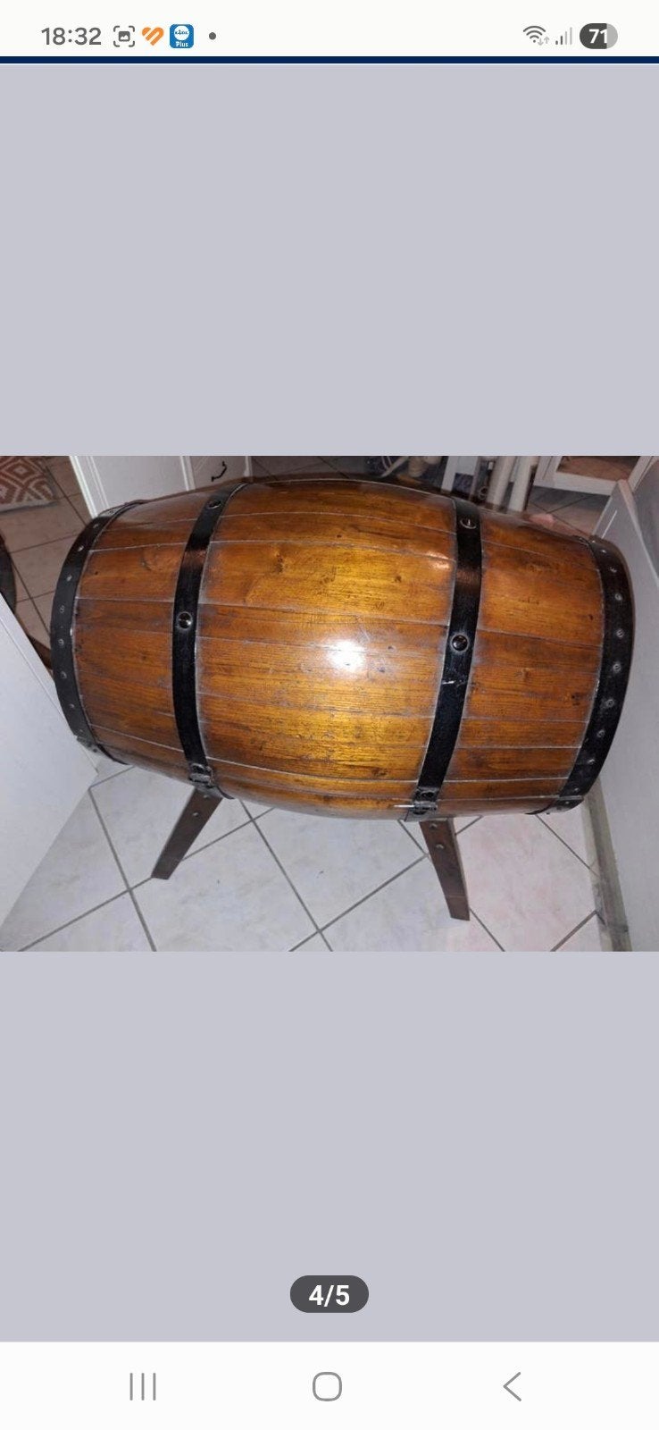 Tonneau en bois  , bar, Enlèvement, Bois