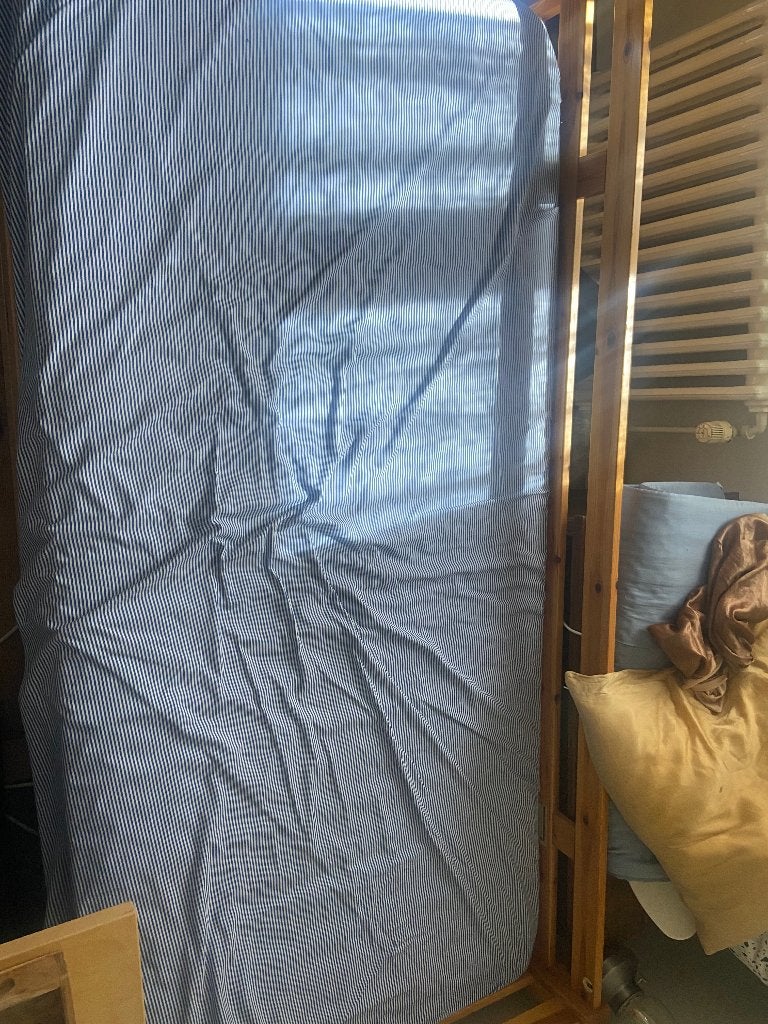 Lit individuel avec sommier et matelas, Maison & Meubles, 90 cm, Beige, Une personne, Enlèvement