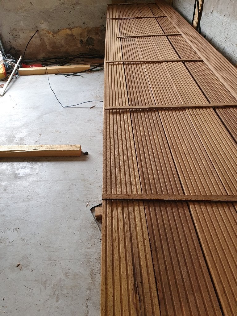 hardhouten terasplanken 25mm dik 145mm breed prijs 9 euro, Doe-het-zelf en Bouw, Ophalen, Nieuw, Plank