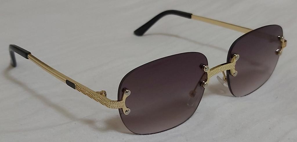 Lunettes de soleil dorées, lunettes sans monture, monture 25, Enlèvement ou Envoi, Neuf, Lunettes