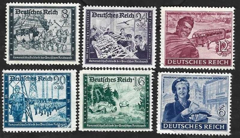 6 Postzegels 1944 Kameraadschap Duitse post (DR 205), Ophalen of Verzenden, Overige periodes, Postfris