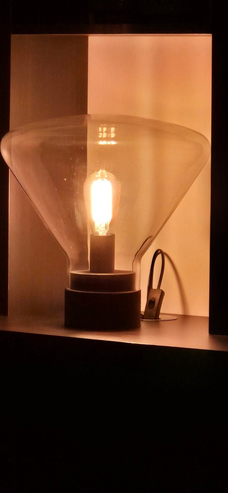 tafellamp, Huis en Inrichting, Ophalen, Zo goed als nieuw, Glas