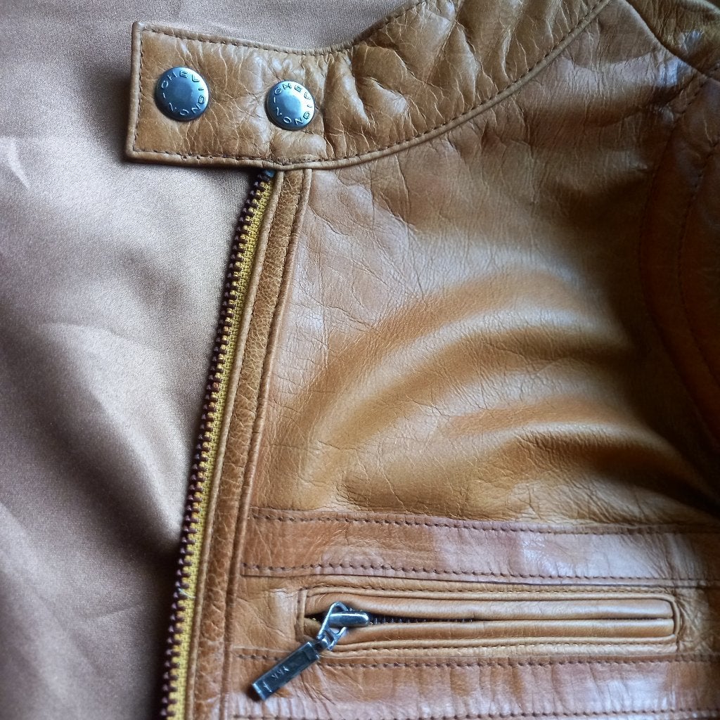 Neuf: blouson Chevignon cuir Vintage cognac taille M, Enlèvement ou Envoi, Neuf, sans ticket, Manteau | cuir, Chevignon