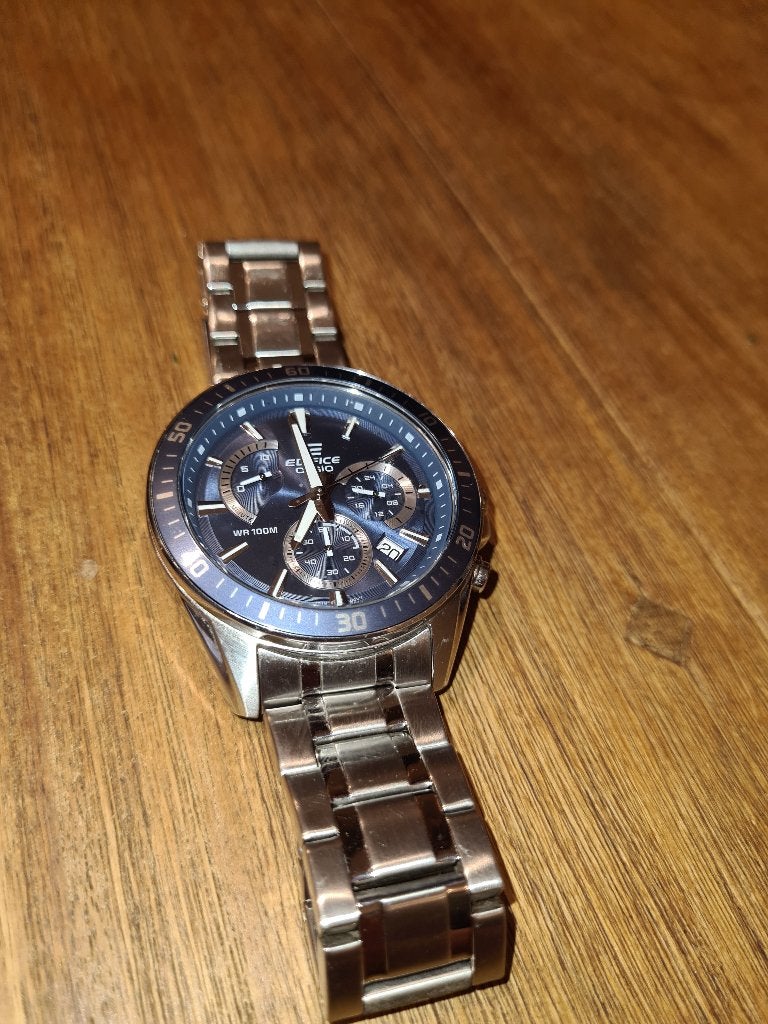 Casio Edifice chronograaf, Handtassen en Accessoires, Staal, Polshorloge, Ophalen of Verzenden, Zo goed als nieuw