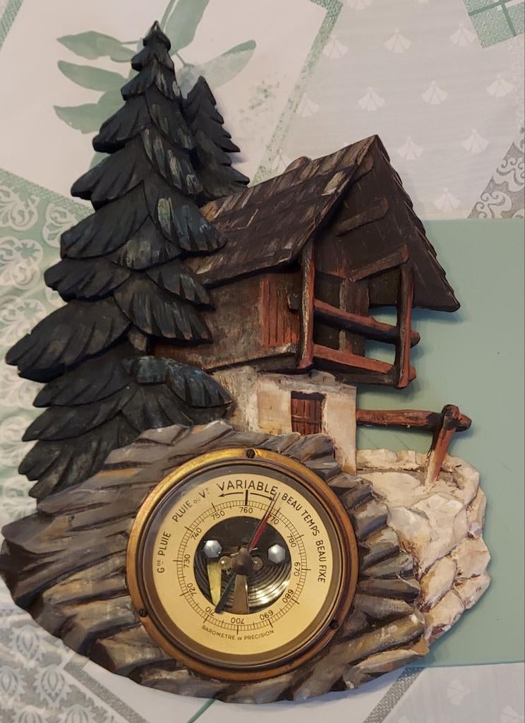 Joli baromètre 30cm en bois, Ophalen of Verzenden