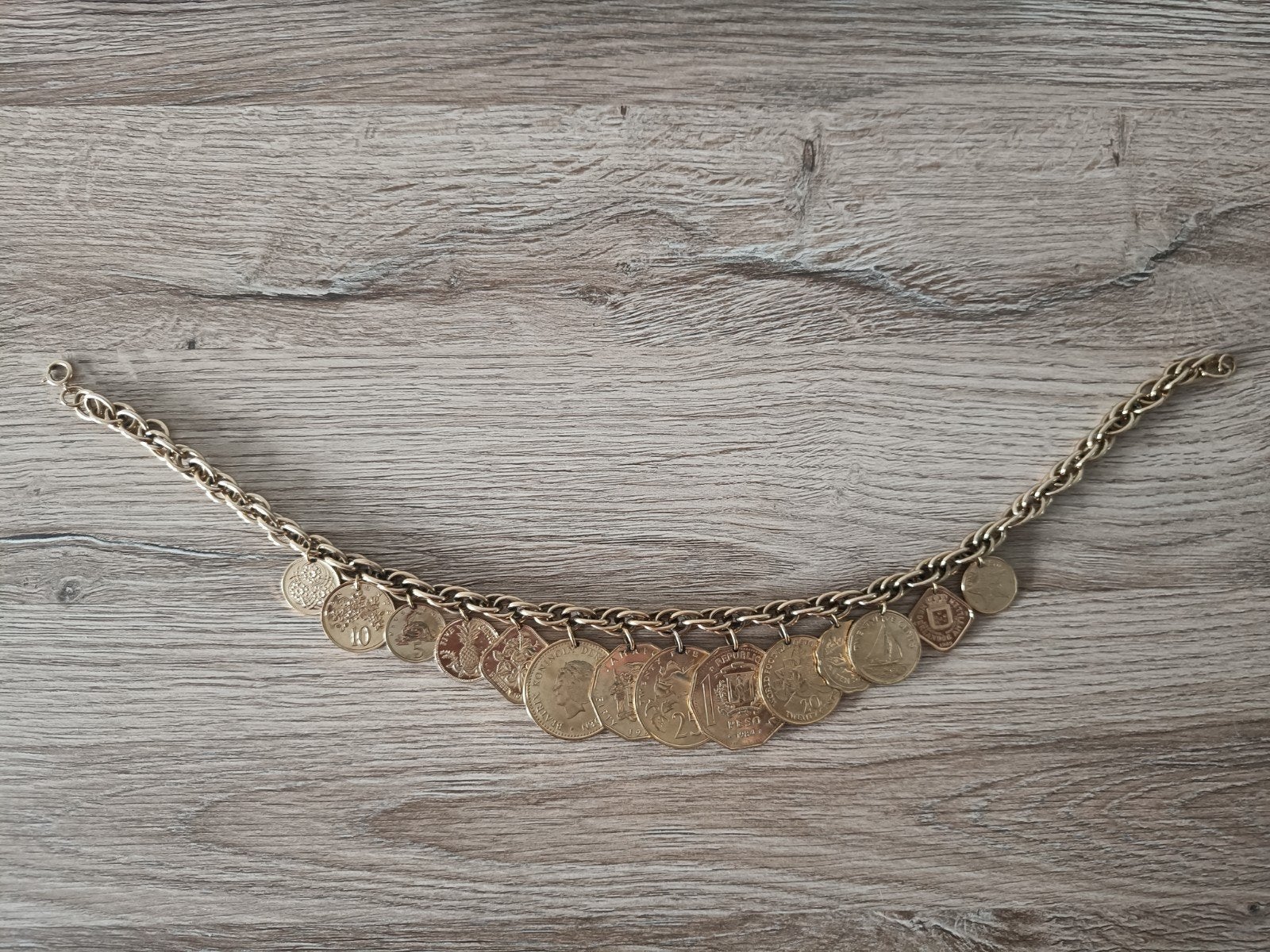 Franklin Mint muntenketting, Handtassen en Accessoires, Ophalen, Goud, Goud
