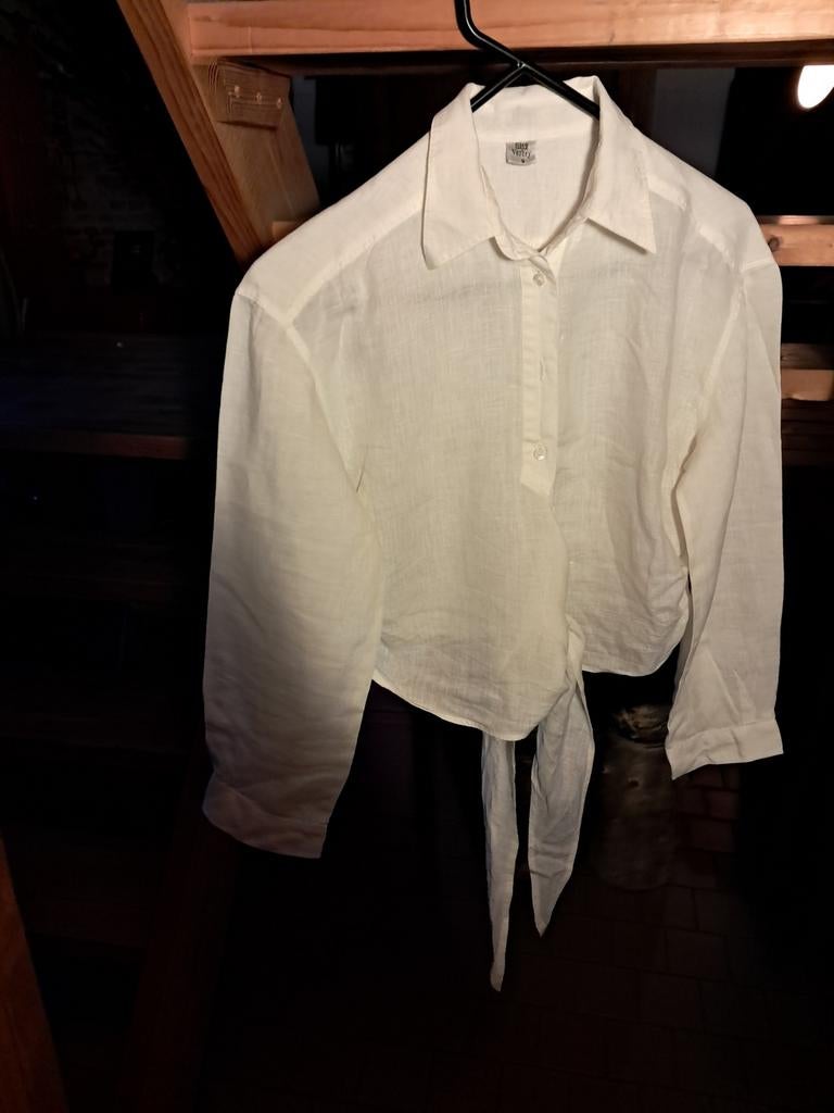 Linnen set in perfecte staat,  zo goed als nieuw., Taille 38/40 (M), Enlèvement ou Envoi, Comme neuf, Blanc