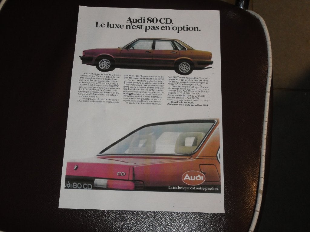 Vends pour pièces AUDI 80 CD 5 Cylindres Essence 1983, Particulier, Essence, Achat