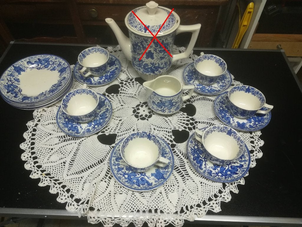 Service café Boch Dragon : 6 personnes - Sans la cafetière, Antiquités & Art, Enlèvement ou Envoi