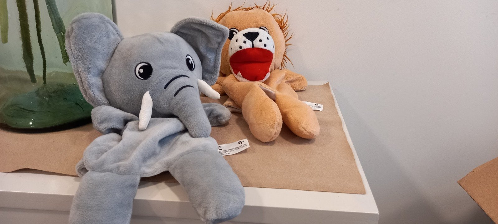 pluche handpoppen, Kinderen en Baby's, Overige merken, Overige karakters, Grijs, Nieuw