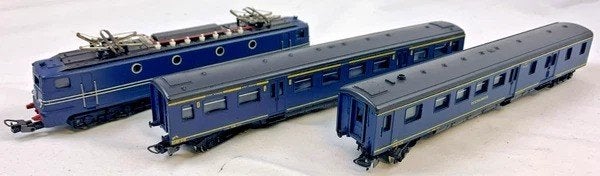Lima H0 NS E-Lok 1310 + 2 chariots Plan E bleu DC Analog, Comme neuf, Courant continu, Lima, Envoi