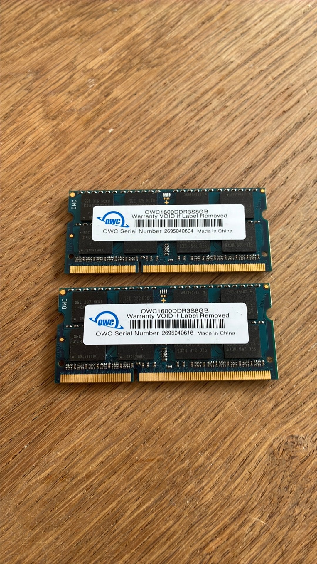 OWC 1600DDR3S (2x 8GB RAM), Computers en Software, RAM geheugen, Ophalen, Zo goed als nieuw