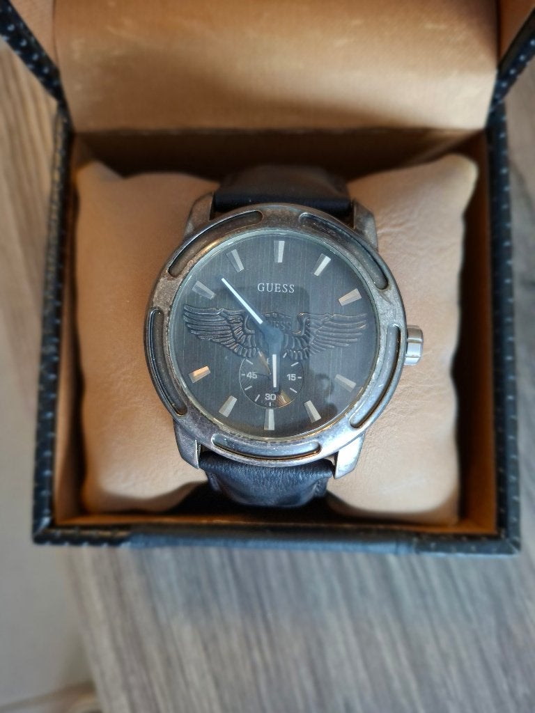 Herenhorloge Guess, Bijoux, Sacs & Beauté, Montre-bracelet, Guess, Cuir, Enlèvement
