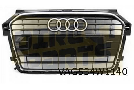 Audi A1 (1/15-11/18) voorbumpergrille (T94 glanszwart) Origi, Neuf, -, Audi, -