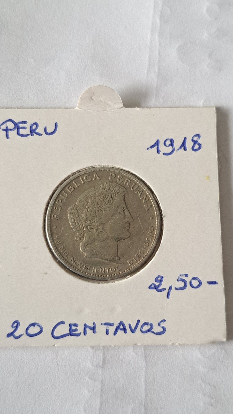 Pérou 20 centavos 1918, Enlèvement ou Envoi