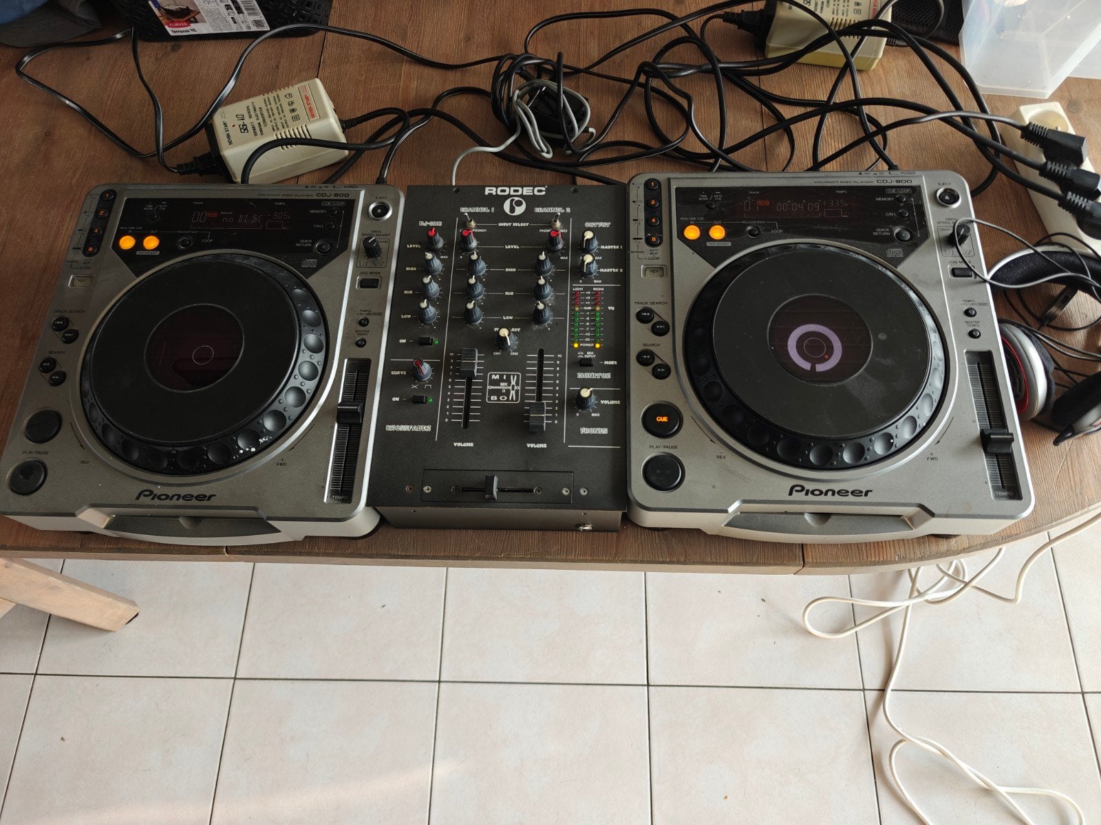 2 x Pioneer CDJ 800 MK1 + Rodec mengpaneel, Enlèvement, Utilisé, DJ-Set, Pioneer
