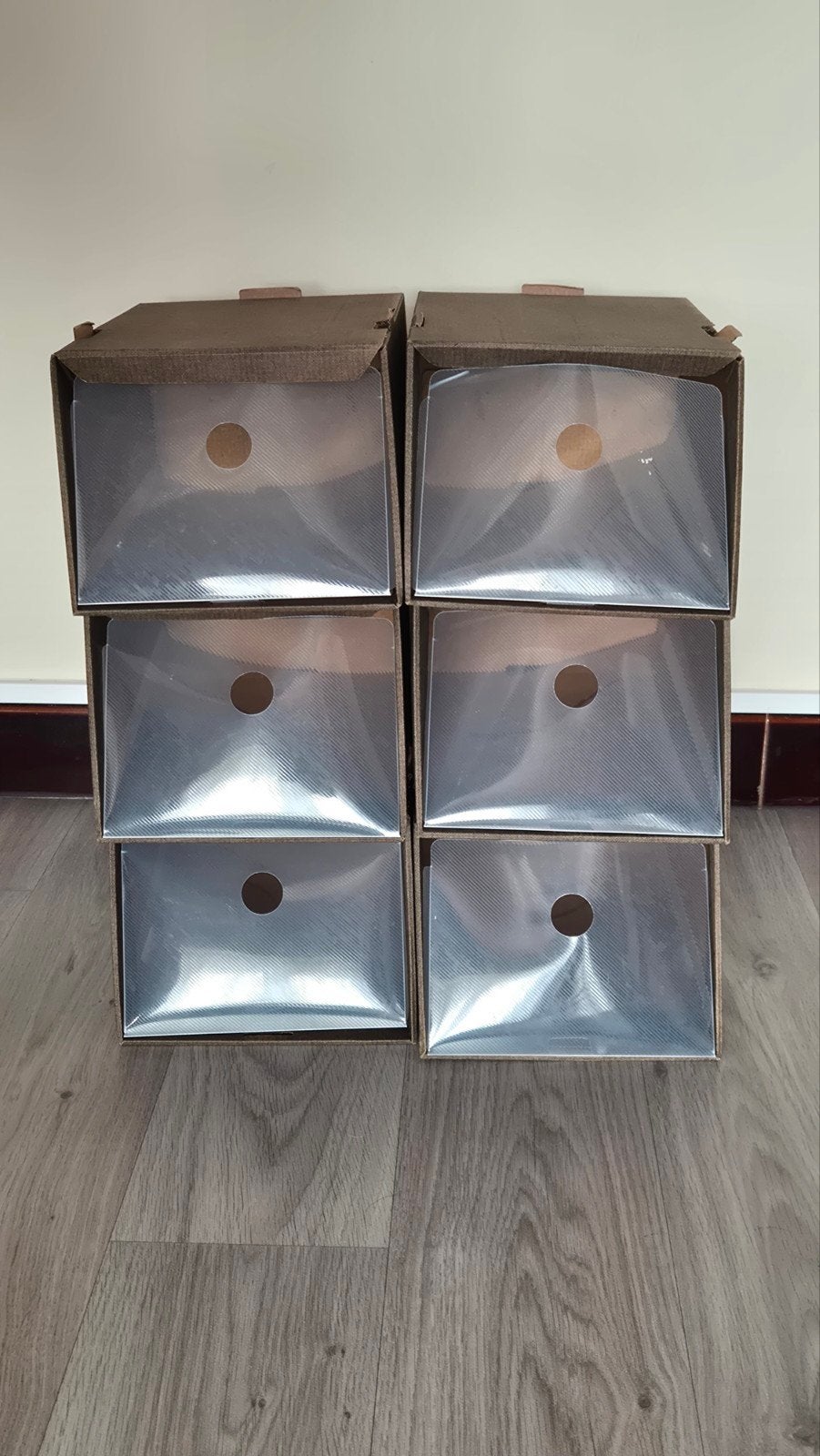 Set van 6 stapelbare kartonnen schoenendozen, Ophalen