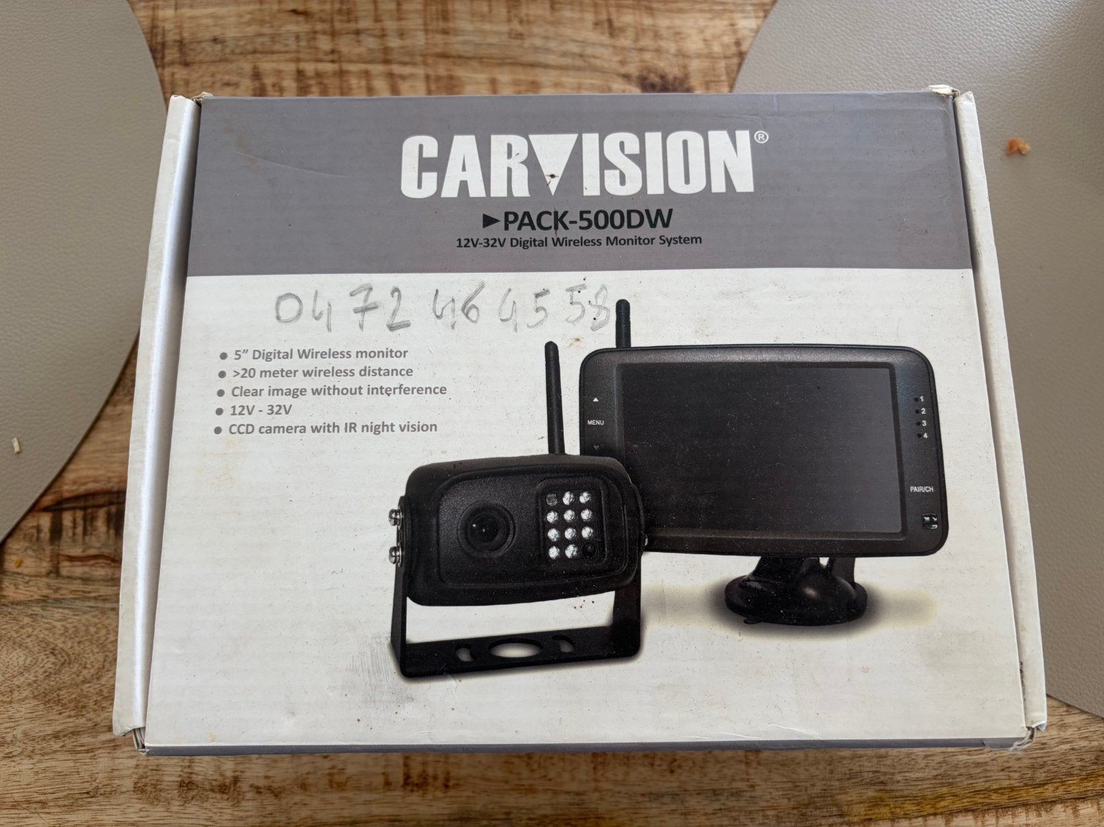 Car Vision PACK-500DW Achteruitrijcameraset, Auto diversen, Ophalen of Verzenden, Zo goed als nieuw