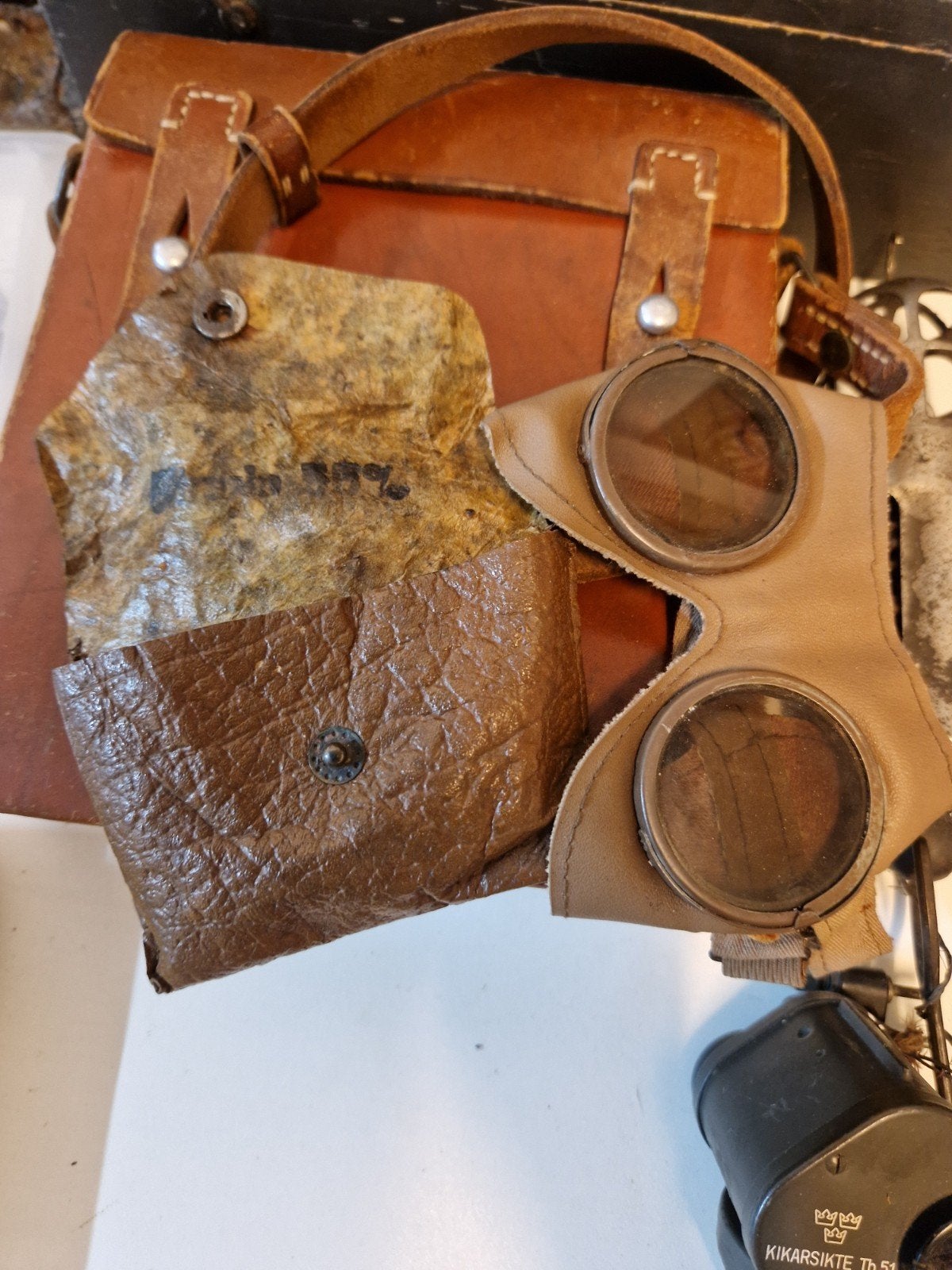 ww2 duitse Stof Moto bril met tasje, Enlèvement ou Envoi