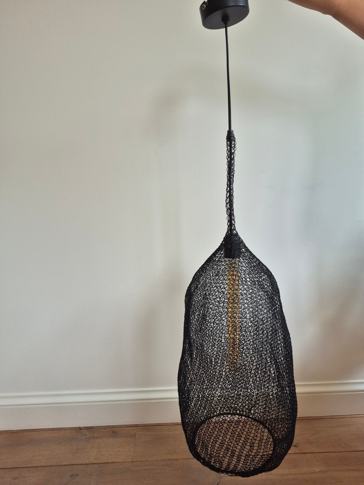 Pomax hanglamp zwart gaasstaal, Huis en Inrichting, Ophalen, Nieuw, Metaal, E27 (groot)
