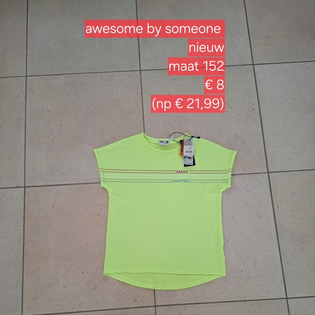 T - shirt nieuw awesome by someone, Kinderen en Baby's, Kinderkleding | Maat 152, Meisje, Awesome by Someone, Nieuw, Ophalen of Verzenden