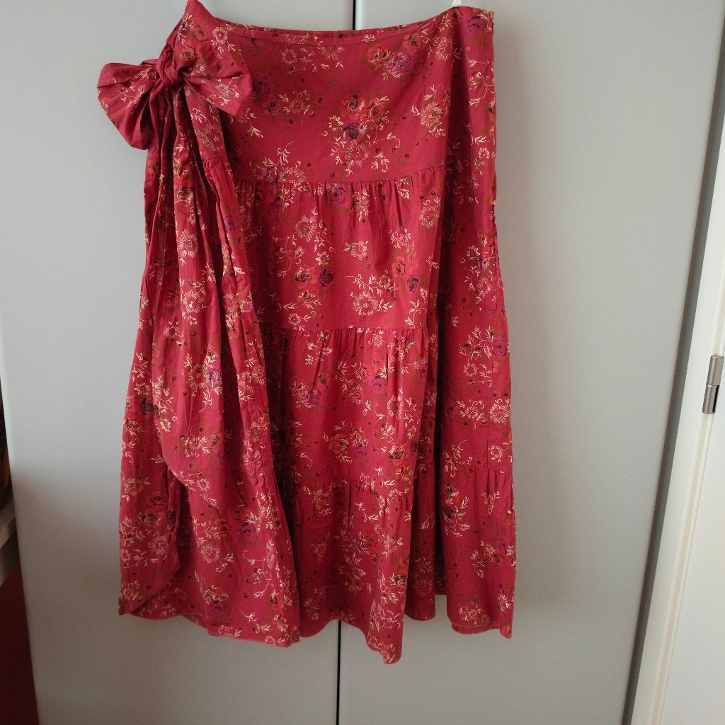 Gebloemde rok merk Ravens, Kleding | Dames, Ophalen, Maat 46/48 (XL) of groter, Zo goed als nieuw, Rood