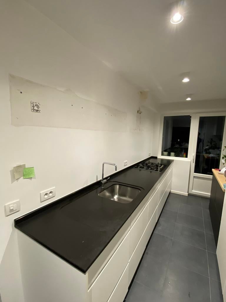 Keuken met werkblad in composiet, Huis en Inrichting, Keuken | Complete keukens, Ophalen, Gebruikt, Wit, Composiet