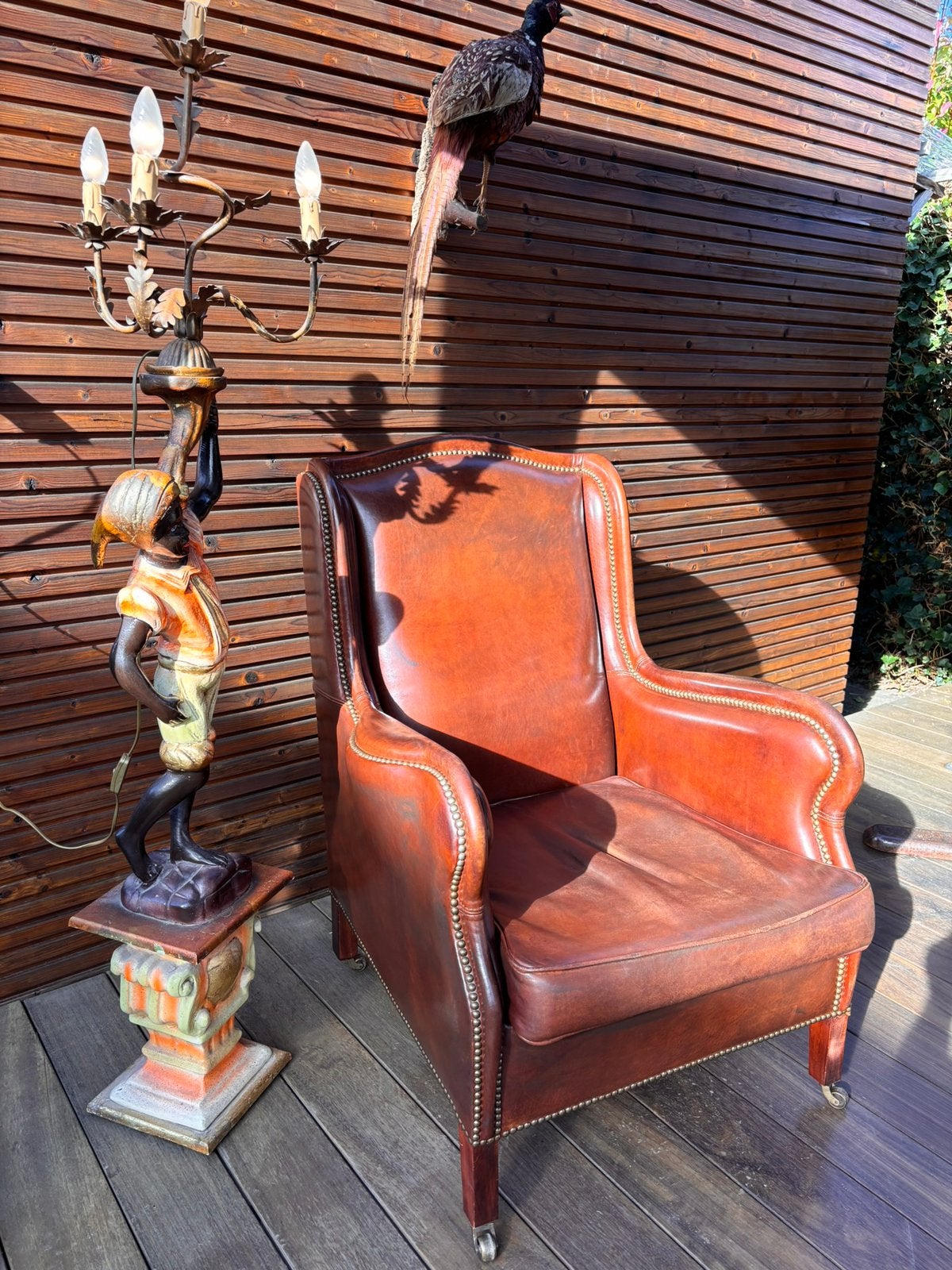 Oreillette vintage de luxe en cuir, Enlèvement, Utilisé, Cuir