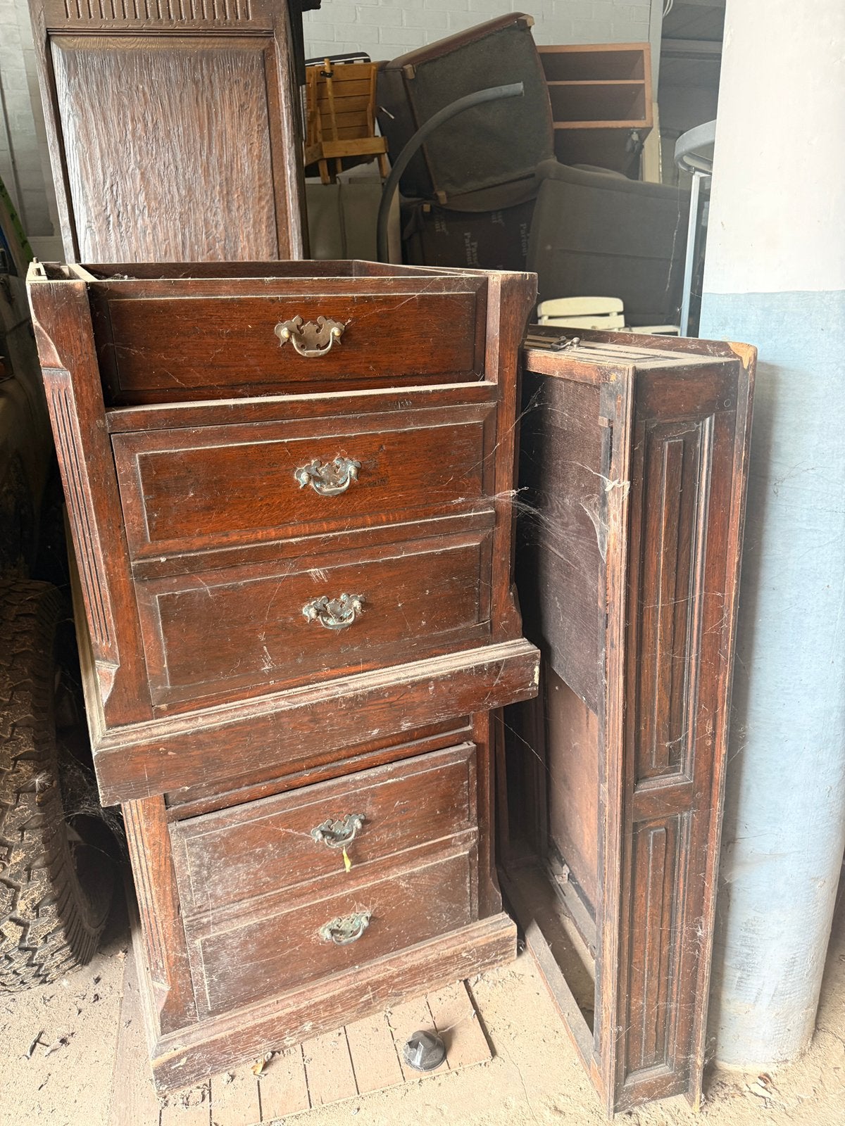 Antieke bureel bureau, Ophalen