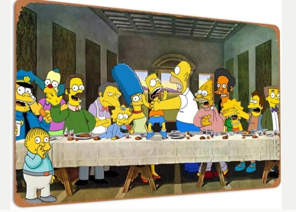Vintage metalen bordje The Simpsons (30x20cm), Ophalen of Verzenden, Nieuw