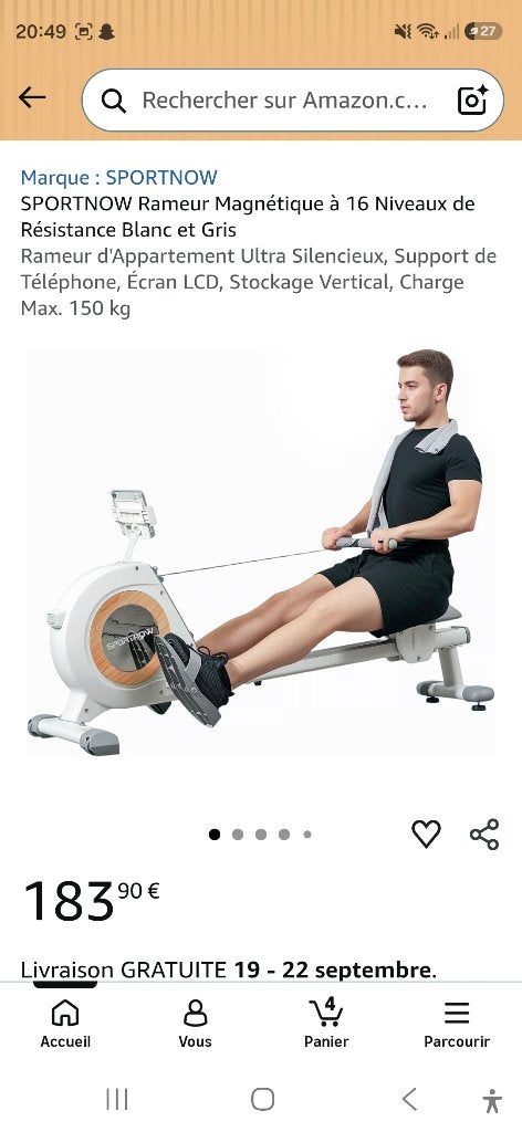Rameur, Sports & Fitness, Enlèvement, Neuf, Rameur