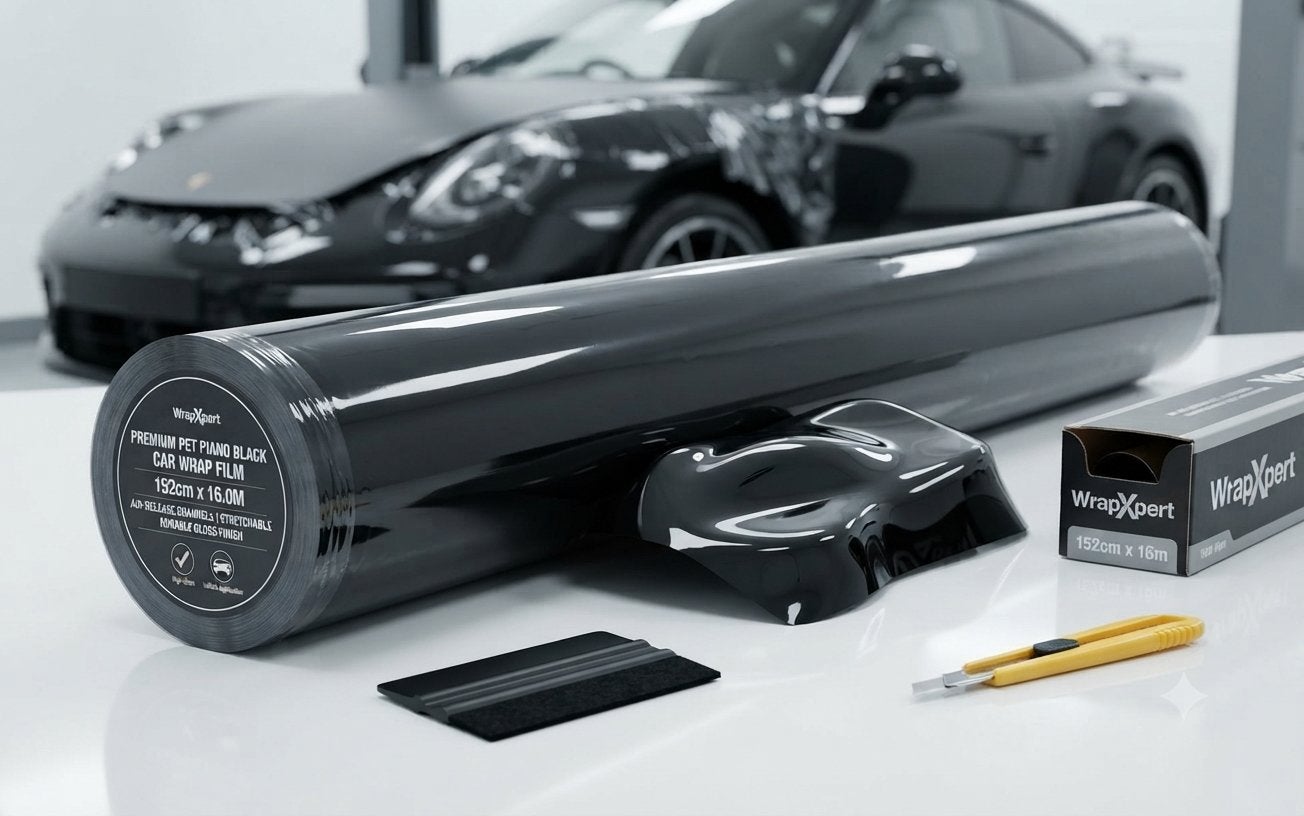 Piano Black Car Wrap Folie - 152cm x 16m, Ophalen