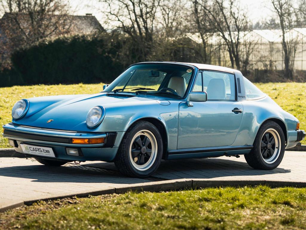 Porsche 911 3.2L 930 Targa 1985 historique complet, Auto's, Oldtimers, 4 zetels, Achterwielaandrijving, 207 pk, Beige