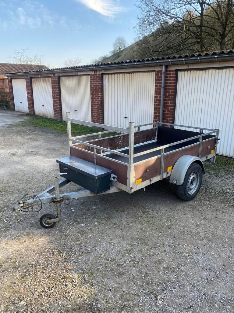 Belle remorque simple essieux 220x125 cm 750kg en !!!!, Enlèvement, Comme neuf