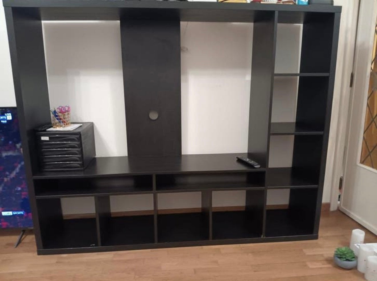 Zwarte TV-meubel te koop, Ophalen, Zo goed als nieuw