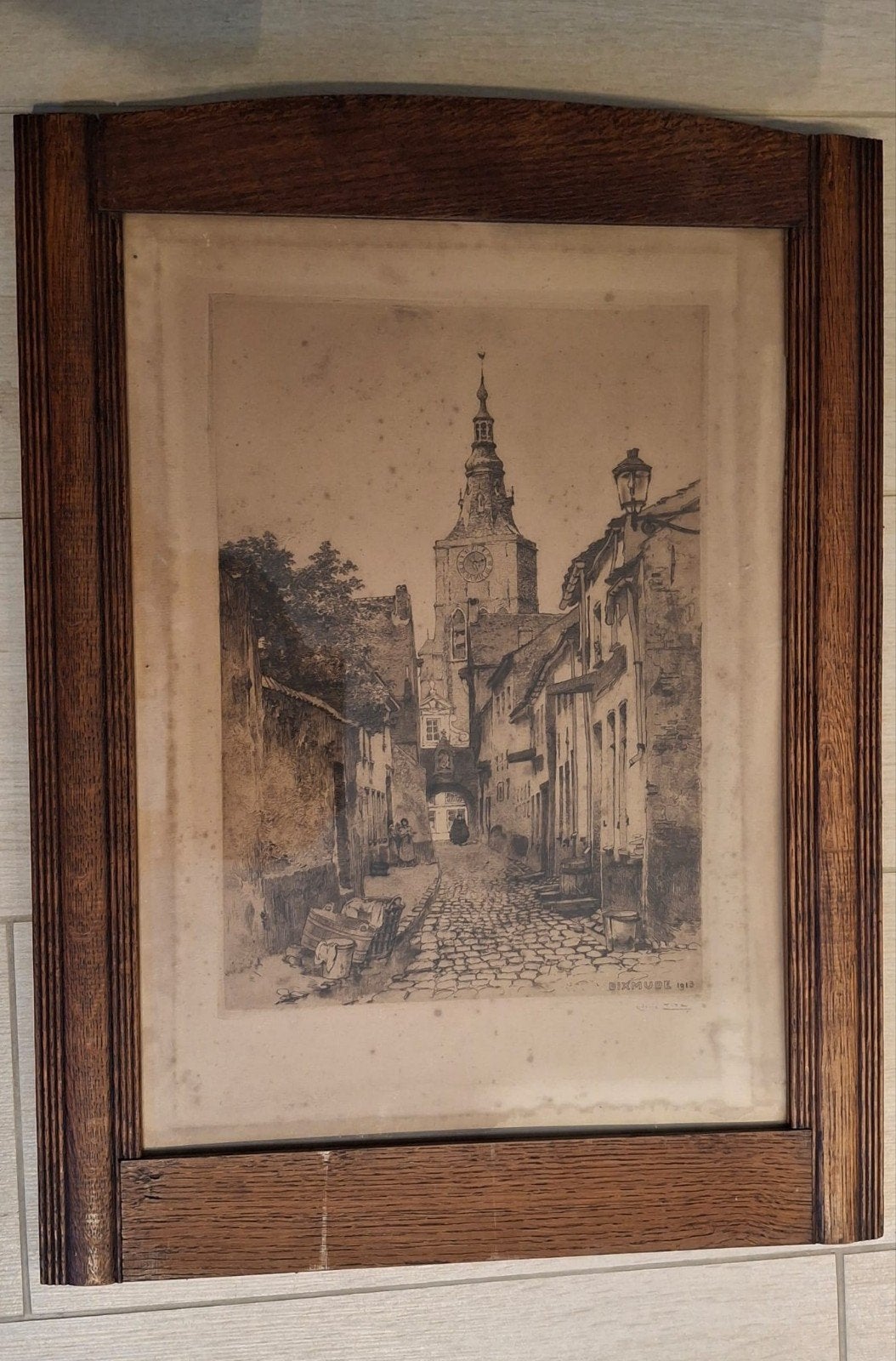 Schilderij/Ets Diksmuide, Ophalen of Verzenden