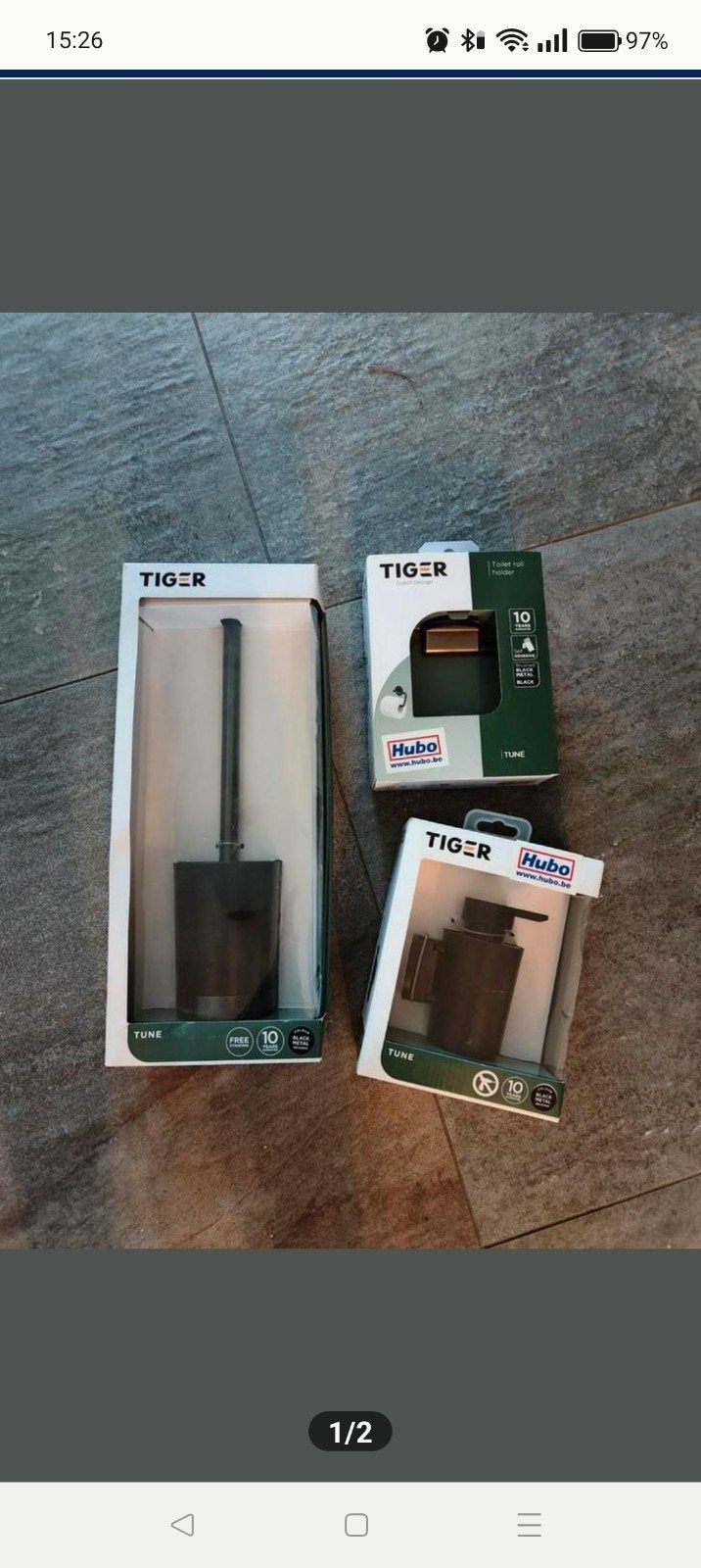 badkamer toilet set Tiger, Huis en Inrichting, Ophalen of Verzenden, Nieuw, Zwart