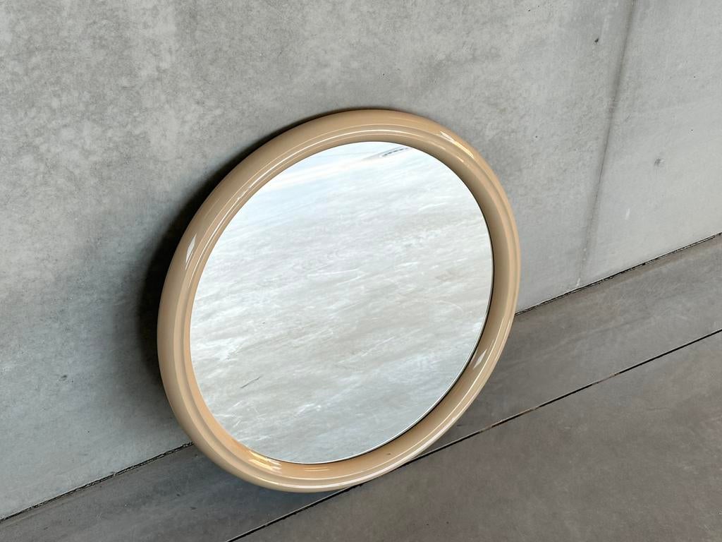 Vintage space-age spiegel 1980s, Enlèvement, Comme neuf, Rond