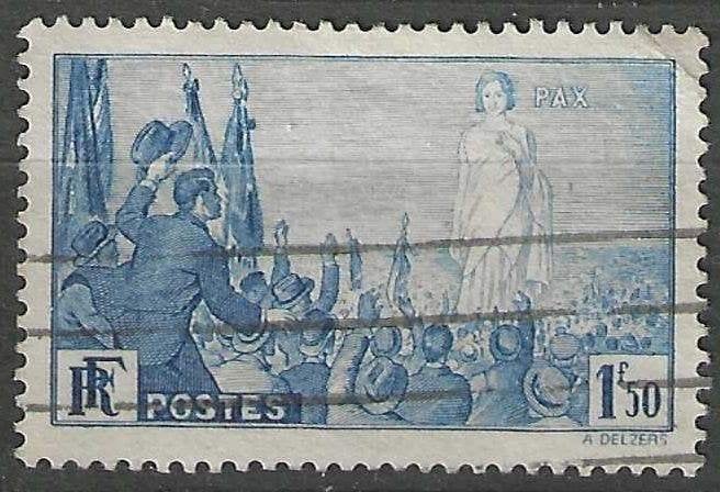 Frankrijk 1936 - Yvert 328 - Bijeenkomst voor de Vrede  (ST), Verzenden, Gestempeld