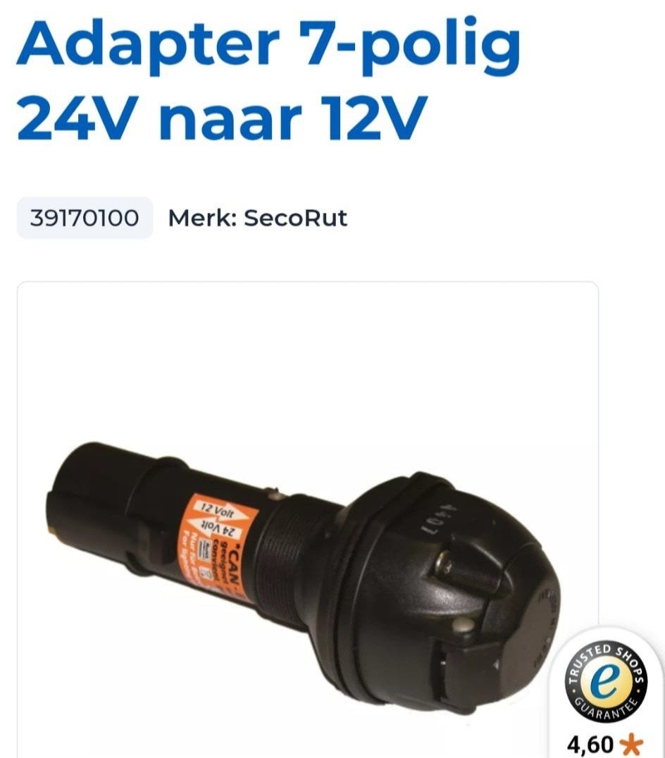 Adapter 7-polig. 24V naar 12V, Ophalen